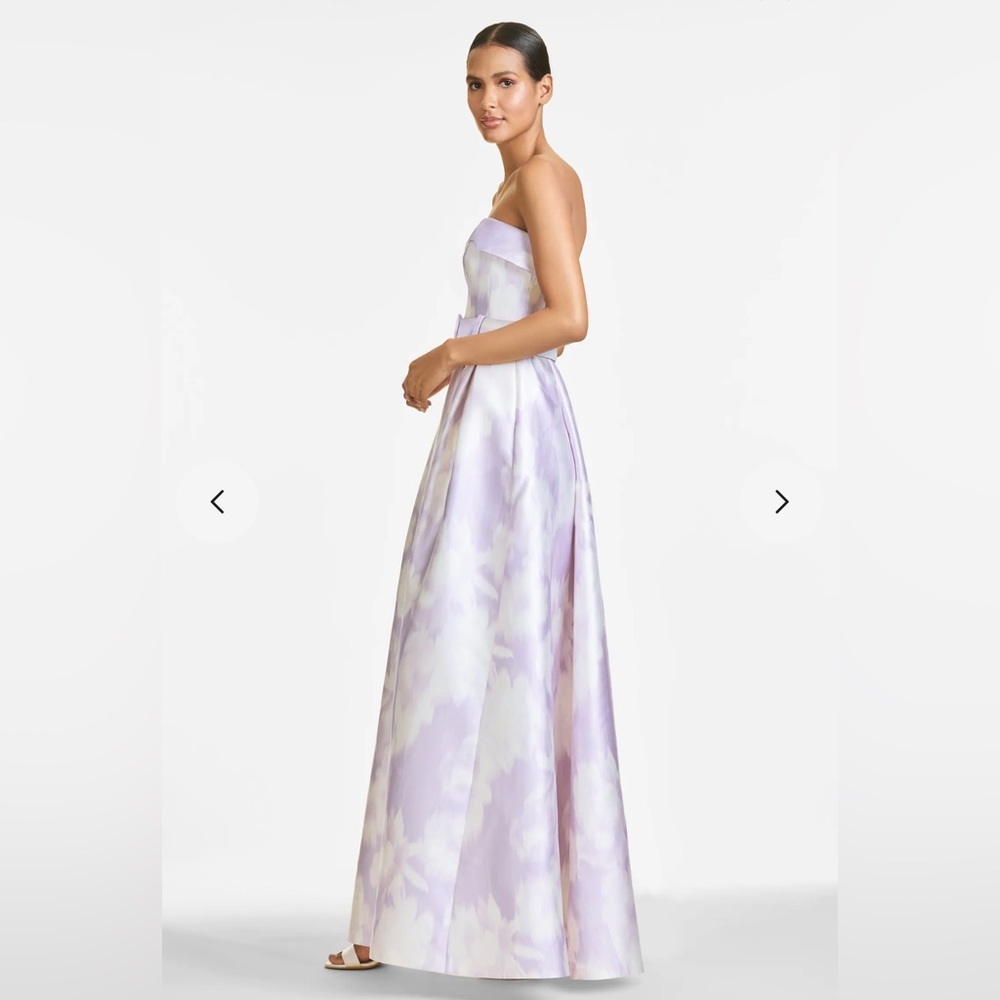 Sachin & Babi Brielle Ikat Floral Strapless Gown